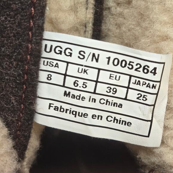 UGG Kesey Waterproof Brown Wool & Leather Shearling Lined Lace-Up Boots, Size 8 - Picture 12 of 14